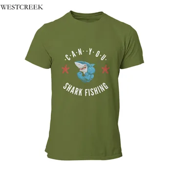 Pánske T-shirt môžete shark rybárske Tričko Essentials Zábavné Kawaii Anime Kolo Golier Mužov Oblečenie 34967