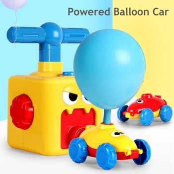 Balón Poháňané Auto S Rukolou Launche Lietania Inerciálnych Air Power Balón Auto Zábava Školstvo Veda Experiment, Hračky pre Deti,