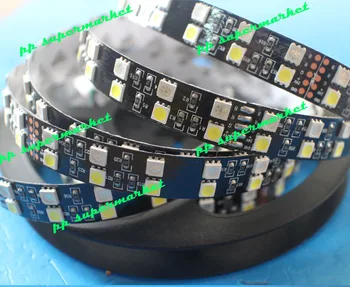 5M Dvojradu 5050 SMD 600 RGBW RGBWW RGB Biela Flex LED Pásy svetla, 120led/M, biela /čierna pcb