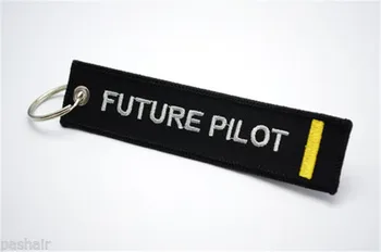 Letecká Budúcnosti Pilot Vyšívané Vysokej Kvality Keychain Keyring Batožiny Tag