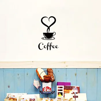 Krásne osobnosti šálku kávy kuchyňa domácnosti ozdobu stenu, samolepky na stenu obývacia izba