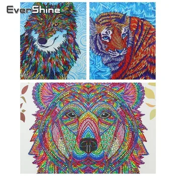 EverShine DIY Špeciálne Tvarované Diamond Maľby Zvierat Diamond Mozaiky Tiger Obraz Kamienkami Diamond Výšivky Predaj
