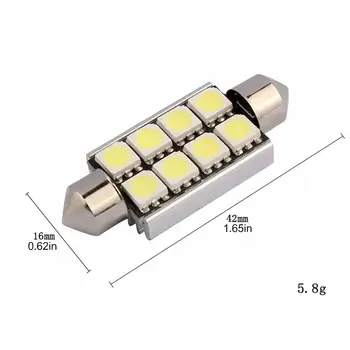 Dvojitý Tip LED Auto Svetlo 5050 41mm 8 Led Interiéru Vozidla Lampa Anti-Alarm Čítanie, Dekódovanie Lampa Dekódovanie Svetlo