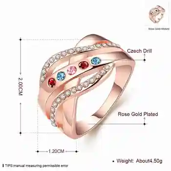 Hot predaj Módnych Nový Dizajn Značky Luxurio šperky zlatá farba snubný prsteň Kríž vzor vykladané kryštálmi krúžok mužov Elegantné