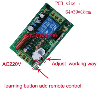 220V 1CH 1500W bezdrôtové diaľkové ovládanie prepínač systém 1 Prijímač A 3 Vysielač smart home Učenie kód nastaviteľné 315/433MHZ
