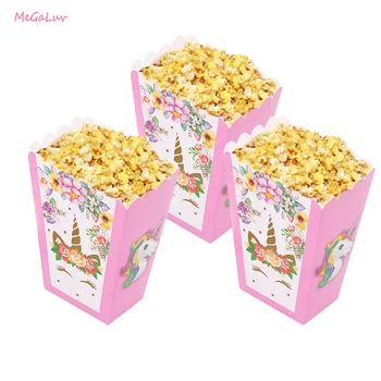 Unicorn Jednorázový Riad Papier Popcorn Box Dosky, Poháre Morská Víla Plastové Darčekové Tašky Deti Narodeniny Dekor Festival Party Dodávky