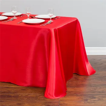 Viacfarebná saténový obrus polyester satin tabuľka kryt tabuľka obal pre svadobné party hostiny, narodeninové dekorácie
