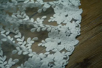 Off-bielou Bavlnenou Niťou Vyšívané Opony Gauč Čipky Textílie Ručné DIY Čipkou Trim Šírka 23 cm 5Yds/veľa