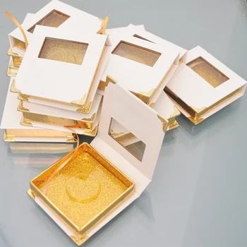 Veľkoobchod Lash Boxy Obaly Rias Box Package Vlastné Magnetické Biele Zlato Falošné Mihalnice Make-Up Skladovanie Prípade Predajcov