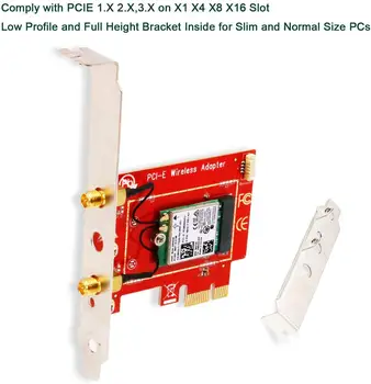 Bezdrôtové AC Dual Band 1200Mbps PCIE Wi-Fi Adaptér Bluetooth pre systém Windows alebo Linux 2.4 GHz 5GHzWiFi karty adaptéra