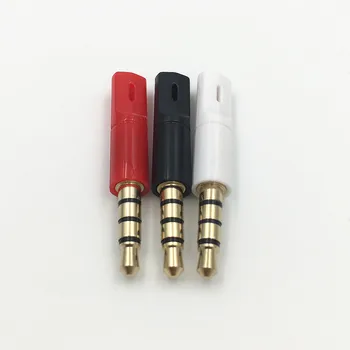 100ks 3,5 mm Mužskej 4 Pól Audio Konektor Adaptér pre Plochý Kábel DIY Opravy Slúchadlá Spájkovanie Konektor