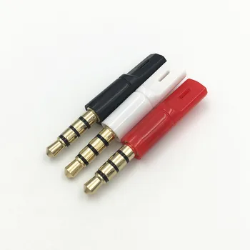 100ks 3,5 mm Mužskej 4 Pól Audio Konektor Adaptér pre Plochý Kábel DIY Opravy Slúchadlá Spájkovanie Konektor