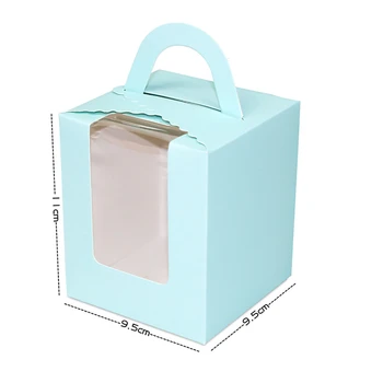 Nové Mini Biscuit Candy Box Jeden Muffin Box Prenosný Ružová Okno Cupcake Box Mousse Blato Puding Fľaše, Balenie Pohár Deti Darček