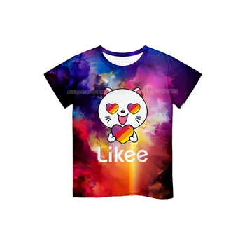 Deti LIKEE T Shirt Dieťa Likee Aplikácie Videa T-shirts Kreslených Mačka Pes Fox Kids 3D Vytlačené Tričko Chlapci Dievčatá Farebné Tee Tričko