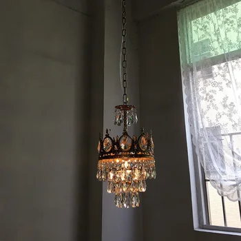 Meď Loft Priemyselné Svietidlo Prívesok Svetlá Vintage Svietidlá Nordic Lampy Spálňa Hanglamp Domov Osvetlenie Crystal Hanglampen