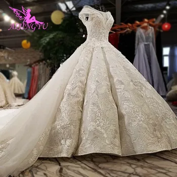AIJINGYU 2021 luxusné crystal iskrivý diamant new horúce predaj šaty tvaru formálne nevesta šaty, svadobné šaty na predaj WT119