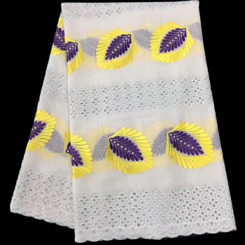Doprava zadarmo (5yards/pc) Vyšívané Swiss voile čipky textílie elegantné Afriky bavlna čipky textílie s otvormi pre šaty CLS183