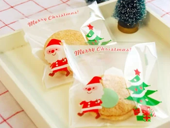 Nový Vianočný darček Cookie Tašky,Celofánu Tašky,Chlieb Palice Tašky, svadobné zdvorilosti balenie 300PCS/VEĽA