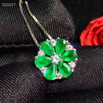KJJEAXCMY jemné šperky prírodné Emerald 925 sterling silver populárne dievča, nové prívesok náhrdelník reťazca podporu test