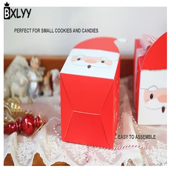 BXLYY10pc Santa apple darčeka candy box biscuit nugát cake decoration box Vianočný večierok dodávky Dieťa sprchovacím kútom.7z