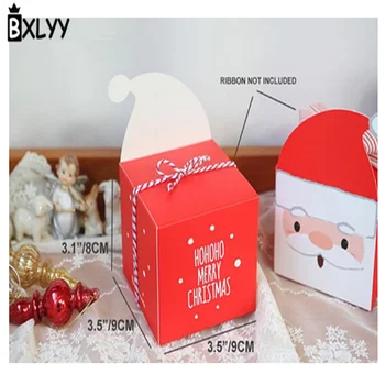 BXLYY10pc Santa apple darčeka candy box biscuit nugát cake decoration box Vianočný večierok dodávky Dieťa sprchovacím kútom.7z