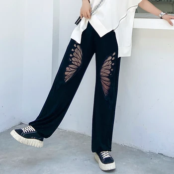 CHICEVE Motýľ Duté Von Nohavice Pre Ženy, Vysoký Pás Čierne Streetwear Hárem Nohavice Žena 2020 Letné Módy Nové Oblečenie