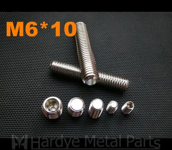 500pcs/veľa M6*10 DIN913 Nehrdzavejúcej ocele hex zásuvky nastavovacia skrutka s plochou bod grub skrutka