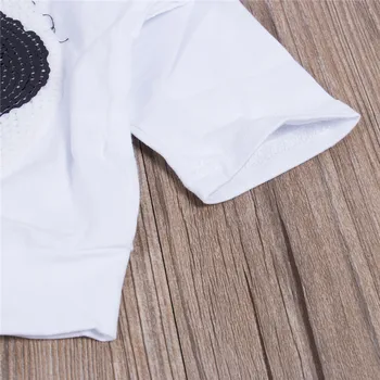 Roztomilý Batoľa Detský Baby Dievčatá Panda Bat Rukáv Topy+Stripe Nohavice 2ks Sada Oblečenie 2019 New Horúce Predaj Batoľa Dievča Oblečenie Bavlna