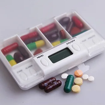 4 Mriežky Pilulku Poli Medicíny Úložný Box Elektronické Načasovanie Pripomienka Medicíny Boxy Budík Časovač Tabletky Organizátor Pilulku Drog Kontajner