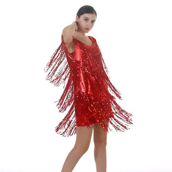 Populárne Nové Dospelých latinskej Fáze Módy Sequin Výkon Oblečenie Žien Elegantné Farbou Moderných Tanečných Kostýmov, M-XL