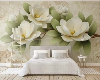 Beibehang Vlastnú tapetu domáce dekorácie 3d plastický kvety jednoduché, TV joj stene obývacej izby, spálne, 3d tapety maľby
