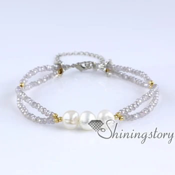 Jednoduché perlový náramok, ručne vyrábané boho šperky české náramky boho svadobné šperky jednoduché pearl šperky
