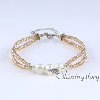 Jednoduché perlový náramok, ručne vyrábané boho šperky české náramky boho svadobné šperky jednoduché pearl šperky
