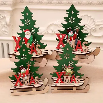 3D Vianočné Vianočné Snehuliak Jeleň Santa Claus Sánky Puzzle Educational DIY Ornament Montáž Umelecké Remeslá