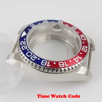 40 mm pánske Náramkové hodinky Prípade súčasti vhodné na NH35 NH36 automatický pohyb zafírové sklo čierne keramické rám vložiť zväčšovacie sklo