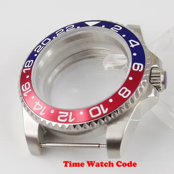 40 mm pánske Náramkové hodinky Prípade súčasti vhodné na NH35 NH36 automatický pohyb zafírové sklo čierne keramické rám vložiť zväčšovacie sklo