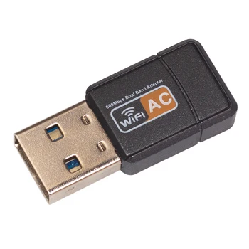 USB WiFi Adaptér 2,4 GHz, 5 ghz 600Mbps Dual Band WiFi Anténa Mini Bezdrôtovej Počítačovej Siete Karta Prijímača