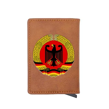 Modrá Nemecký Štátny Znak Orla Držiteľa Karty Kúzlo Muži Ženy Kožené Peňaženky, Tenký Mini Krátke Kabelku Darček