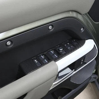 Auto Príslušenstvo Land Rover Defender 2020 ABS Uhlíkových Vlákien Okno Výťah Prepnúť Tlačidlá Rám, Kryt Výbava Nálepky