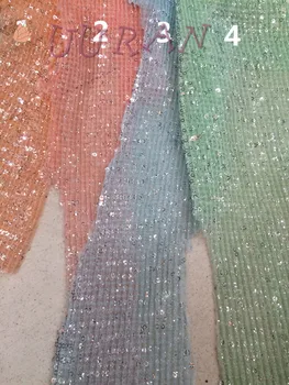 Móda Tylu Flitrami Čipky Textílie Pre Svadobné Večer Zobraziť Šaty, Šitie Plavidlá, Vyšívané čistý čipky textílie