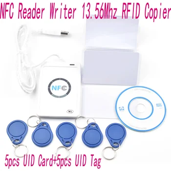 ACR122u NFC Čítačkou Spisovateľ 13.56 Mhz RFID Kopírka Rozmnožovacie + 5 ks UID Karty +5 ks UID Tagy+ SDK + M-ifare Kópiu Klon Softvér