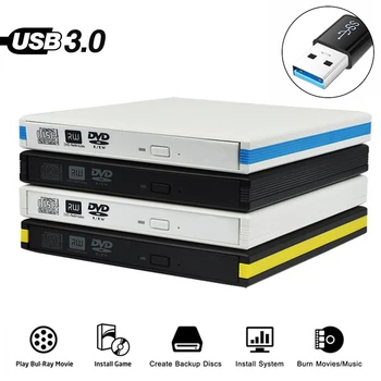 USB 3.0 Externý DVD Ultra-Slim CD/DVD-RW DVD/CD-Rom Census Horák Spisovateľ Vysokú Rýchlosť Prenosu Dát pre Prenosné Počítače
