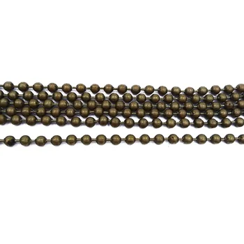 Antické Bronzové 100m 1,2 mm 1,5 mm 2 mm 2.4 mm 3,2 mm Loptu Perličiek Reťazí, Reťazí Zistenia Loptu Reťaze pre Šperky, Takže BCF-03