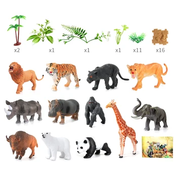 44 Ks Jungle Zvieratá Číselné Údaje Mini Realistické Wild Zoo Plastové Zvieratá Vzdelávania, Vzdelávacie Hračky Pre Deti Darček K Narodeninám