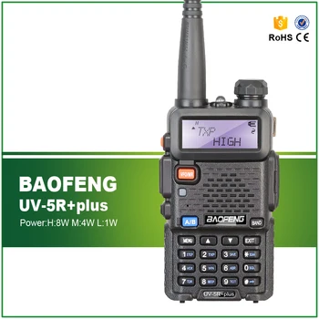 Pôvodné Walkie Talkie Baofeng UV-5R+ Vysoký Výkon UV-5R plus 8W VHF UHF Ham Rádio Dual Band Amatérske Prenosný Vysielač