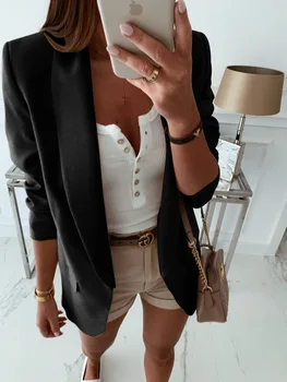 Ženské prímestských ležérne sako biela, hnedá, khaki čierna
