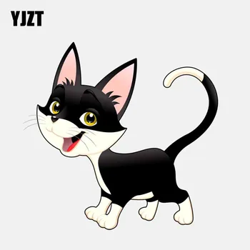 YJZT 11.7 CM*11,2 CM Prechádzky s Úsmevom Mačka PVC Dekorácie Auta Nálepku 11-01016