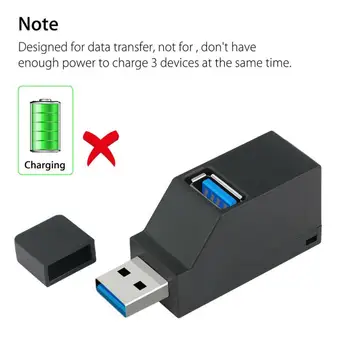 1Pc Hub3 Port Splitter 3.0 In-line USB HUB pre Rozšírenie Rozbočovač Pre PC, Notebook, U Diskov Čítačku Pre Mobilný Telefón