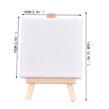 Biela Prázdna Umenie Dosky Mini Natiahnuté Umelec Plátno Art Board Akryl-Olejové Farby Dreva+Bavlna Kresby, Maľby 10*10 cm