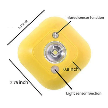Mini Bezdrôtové LED Senzor Nočné Svetlo Lampy PIR Infračervený Pohybu Aktivuje Senzor Svetla pre Nástenné Svietidlo Kabinetu Schody Svetla